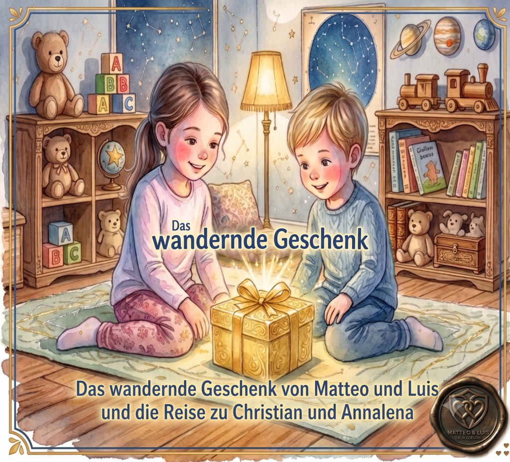 „Das wandernde Geschenk“. Ein Kinderbuch von Matteo&Luis.