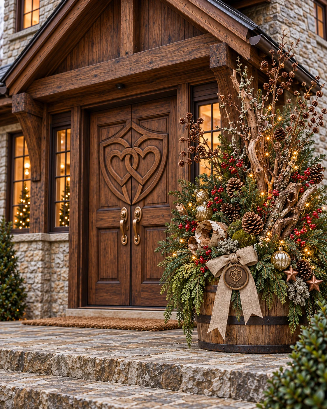 Unser Angebot: Weihnachtliches Arrangement auch vor eurem Herzhaus.