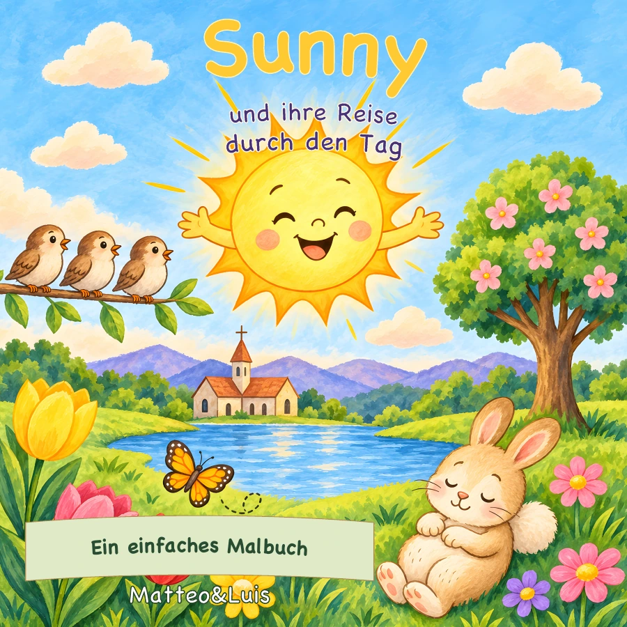 Freigegebener farbiger Umschlag: Sunny – Das einfache Malbuch