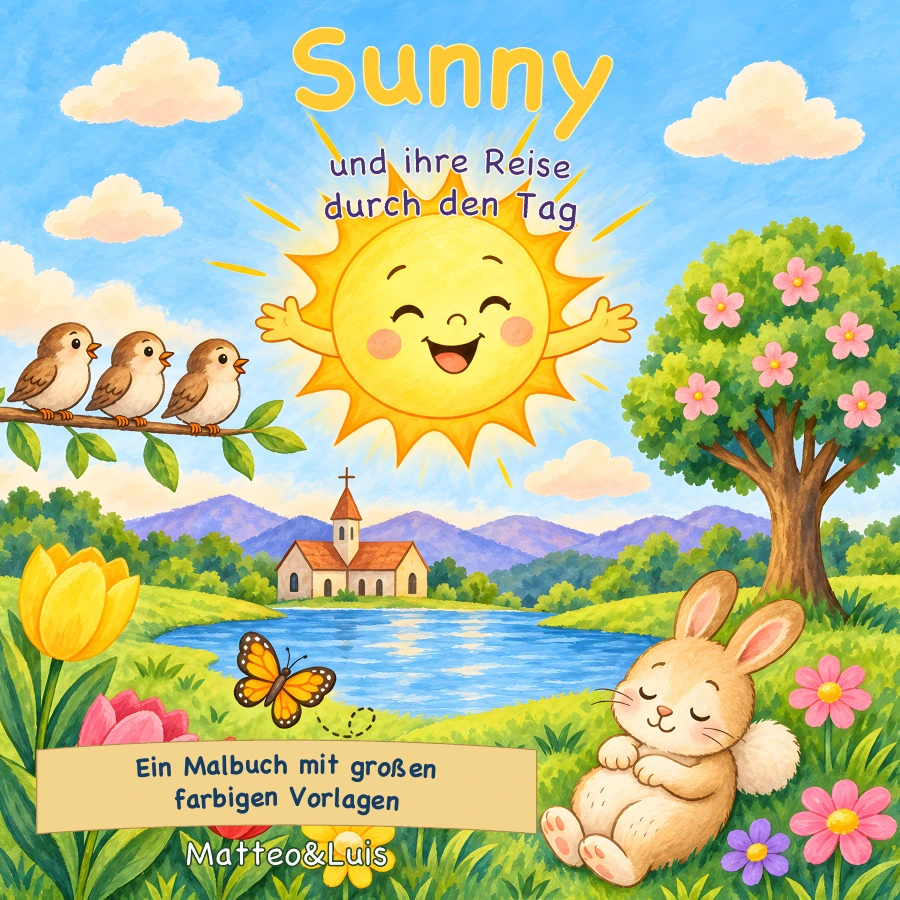 Freigegebener farbiger Umschlag: Sunny – Das Malbuch mit farbigen Vorlagen