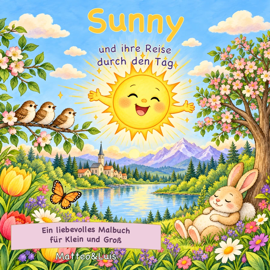 Freigegebener farbiger Umschlag: Sunny – Ein liebevolles Malbuch für Klein und Groß